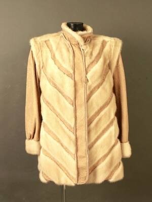 Jacke mit weißem Pelz, Gr.ca 42