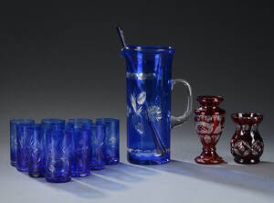 Samling dele af farvet glas 15