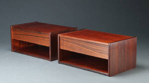 Par væghængte sengeborde af palisander 2