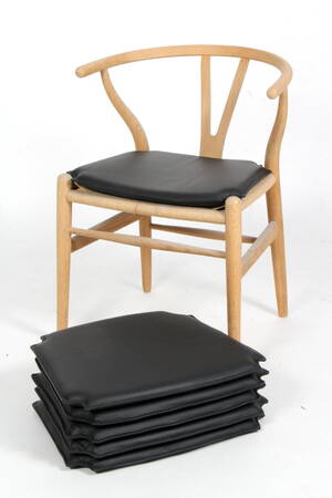 Hyndesæt til Hans J. Wegners Y- stol. Sort læder 6