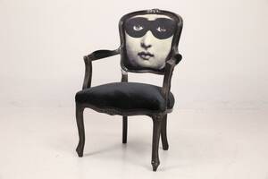 KARMSTOL, svartmålad, nyrokokostil, 1900-tal