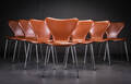Arne Jacobsen. Sæt på otte stole model 3107 8 