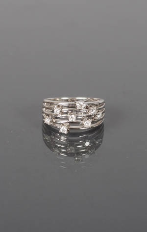 Ring, vitguld 9K med diamanter, 0,35ct