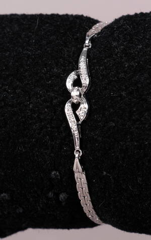 Bræmer Jensen Hvidgulds armlænke m brillanter, 14 kt, 5,3 gram