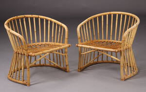 Par lænestole, bambus 2