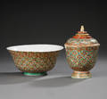 Thailandsk lågskål samt skål, ca. 1900 2