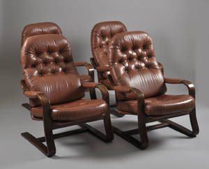 4 st fåtöljer i skinn 4