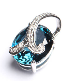 Topas- og diamantvedhæng