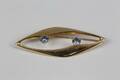 BROSCH, med akvamariner, 2 st, guld, 18 k, 3,1 g