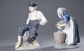 Kgl. Porcelæn. to porcelænsfigurer Hyrdedreng nr. 1659 samt kvinde nr. 1549 2