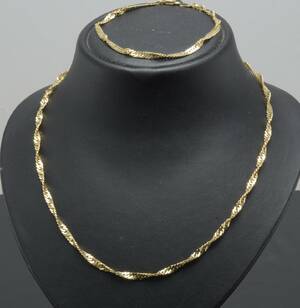 Vintage smykkesæt af 14 kt. guld, halskæde og armlænke 2