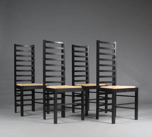 Charles Rennie Mackintosh 1868-1928. 4 stk. Short Ladderback Chair 4