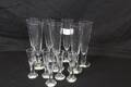 7 CHAMPAGNEGLAS, 5 SNAPSGLAS H 22 0 12,5CM