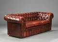 Chesterfield. Tre-personer sofa, læder 