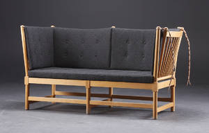 Hyndesæt til Børge Mogensens tremmesofa, model 1789, mørkegråt Kvadrat uldstof