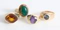 Fire vintage ringe, en ring af 14 kt guld, tre ringe af 8 kt.  4