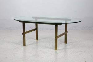 SOFFBORD, mässing, med glasskiva, 1900-talets andra hälft