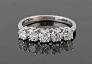 Eternity Diamond Ring in 18k white gold.1.30 ct