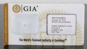 1 Loose Brilliant-cut Diamond 0.18ct.With GIA certificate