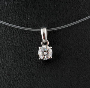 Diamond Pendant in 18k White rhodinated gold 0.44 ct