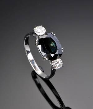 Safir og brillantring