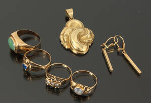 Samling smykker, 14 kt guld 6