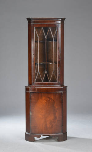 Hjørneskab af mahogni med glasdør