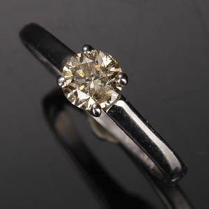 Diamant solitairering, ca. 0.53 ct.
