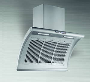 Emhætte i rustfri stål.