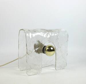 Eisglas Tischleuchte der 196070er Jahre