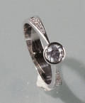 Brillant- og diamantring Ca. 0.40 ct.