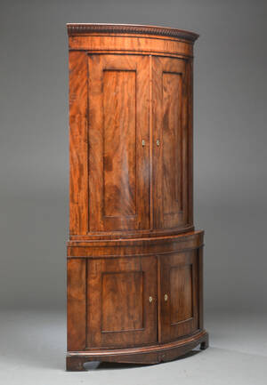 Senempire hjørneskab af mahogni