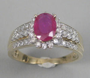 Rubin- og brillantring
