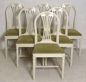 STOLAR, 6 st, gustaviansk stil, Axet, 1900-tal.