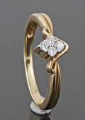 14Kt diamond ring approx. 0.12ct
