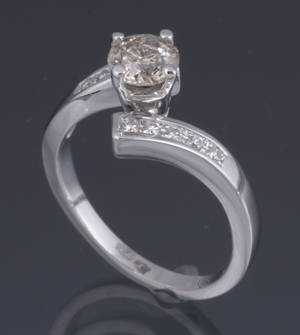 Diamantring, ca. 0.84 ct