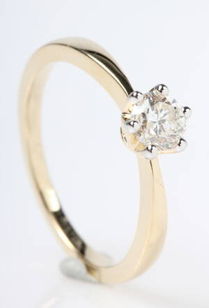 Diamantring, 14 kt guld, 0.50 ct.