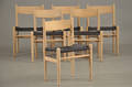 Hans J. Wegner 1914-2007 Sæt på seks stole i eg, model CH-36 6