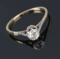 Vintage brillant- solitairering af 18 kt. guld og hvidguld på ca. 0.32 ct. 1900-tallets midte