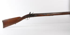 Fuldskæftet flintebøsse. Civil glatløbet ca. 1850.