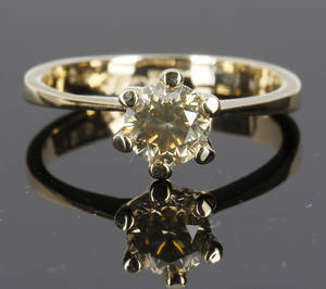 Solitairering med brillant, ca. 1.00 ct.