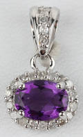 Vedhæng med ametyst og diamanter
