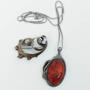 BROSCH OCH HÄNGE, silver