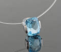 Pendant in 14k white gold  set with blue topaz 2.79 ct 