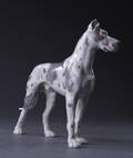 Figur af porcelæn i form af Grand Danois. BG.