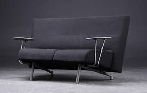 Ubekendt design. Banansofa med borde.- Sort.