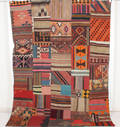Orientmatta, flatvävd, Patchwork, 265x200 cm