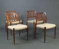 Niels O. Møller vier Stühle Modell Nr. 83 für J.L. Møllers 4