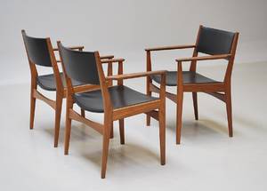 Poul M. Volther 1923 - 2001. Sæt på tre armstole i teak 3