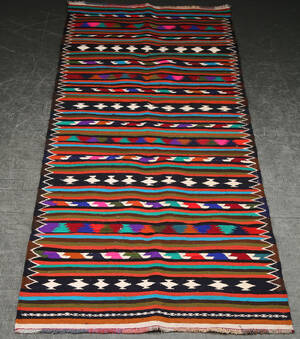 Persisk Kermanshah nomade-kelim, 344x125 cm.